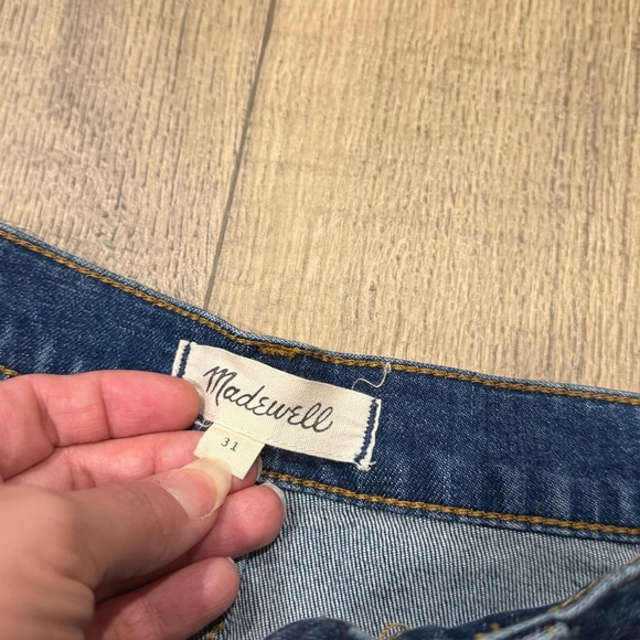 Madewell Blue Jean Shorts High-Waisted Cut-Off size 31 - Picture 2 of 3